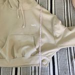Levi's Cropped Hoodie Sweatshirt XS Cream Pullover 90s Athleisure Sporty Hipster Photo 5