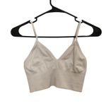 Alo Yoga White VNeck Pullover Unpadded Longline Seamless Delight Bralette Small Photo 1