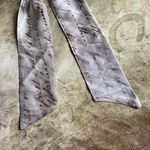 Poetry Gray Silver  Print Skinny Silk Scarf Photo 1