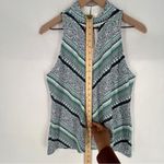 White House | Black Market WHBM Stretch Jersey Teal Chevron Floral Printed Sleeveless Cutout V-Neck Top M Photo 7