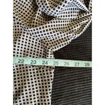 Notations  Brown/Black Squares Button Up‎ Long Tab Sleeve Blouse Pocket Size 2XL Photo 4
