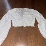 Long Sleeve Crop Top White Size M Photo 2