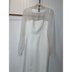 Lulus NWOT  Sz M Immaculate Romance White Sheer Organza Long Sleeve Maxi Dress Photo 4