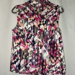 Christopher & Banks  Medium Full Zip Vest Pink Lavender White Black‎ Photo 4