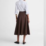 Madewell J.Crew Paneled Midi Skirt in Cotton-Blend Twill Dark Carob Photo 1