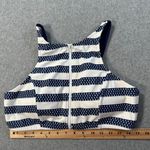 Venus High Neck Zip front Bikini Swimsuit Size 14 Navy/White Sailboat Stripe Photo 3
