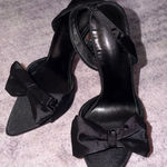 Elegant Black Bow Women's Heels Size 6 Photo 0
