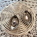 Vintage Silver Tone & Rhinestone Earrings Purple Photo 1