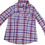 st. john's bay St. John’s Bay Purple Plaid Long Sleeve Top Small Button Up Fall Time Country Photo 0