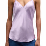 frame denim FRAME V-Neck Cami Top Silk Satin Camisole Lavender Lilac Purple Women Size Small Photo 0