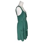 Banana Republic Heritage Silk Green Ruffle Dress with Pockets Women's Size 10 Photo 2
