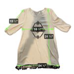 Umgee Eggshell White Long Sleeve Midi Dress with Navy Embellishments Size Medium Photo 6