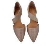 Corso Como "Denise" Gold Shimmer Leather/Textile Stretch Strap Pointed Toe Heels Photo 3