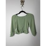 Japna Light Sage Green Gathered Smocked Renfest Fairycore Milkmaid Top Small Photo 1