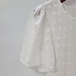 Kandra Womens Dress Medium White Smocked Flutter Sleeve Swiss Dot Flowy Midi NEW Photo 5