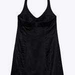 ZARA  black satin effect bustier halter mini dress Photo 1
