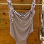Boutique Fringed Bodysuit Purple Size XS Photo 0