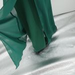 Elegant One Shoulder Green Maxi Dress Holiday Bridesmaid Evening Formal Size XS Photo 4