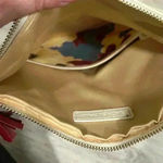 Rachel Pally  Reversible Fold Over Clutch Bag Floral Canvas Cream Faux Leather Photo 5