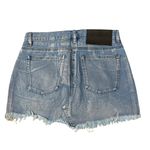 One Teaspoon Free People Blue Future Junkyard Micro Mini Skirt 25 Shimmer Fray Photo 12