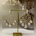 Madi Lane Bridal Milane Collective. Tate Earrings (MC425). Gold. Pearl. White Photo 1