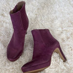 Ecco ‎ Purple Leather Platform Heel Ankle Boots Booties EU 36 Stylish Design Photo 0
