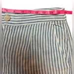 Tahari 100% Linen Blue White Stripe High Rise Wide Leg Pants. Coastal Resort’s Photo 4