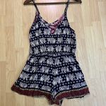 Angie Boho Elephant Print Romper w/ Pockets Photo 3