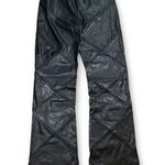 Vintage Y2K Heart Attack Faux Leather Pants Quilted Design Black Flare Leg Small Photo 1