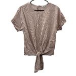 Madewell  Button-Back Tie Short Sleeve Tee in Stripe Size‎ M Photo 2