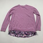 The Limited  Womens Medium Lilac Cable Knit Sweater With Floral Hem Photo 2