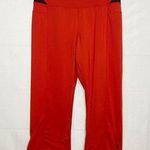 Nike  Yoga Workout Lounge Cropped Legging Pants Red Small (22x26)  Ankle Slit Photo 0