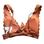 Aerie  Waffle Scalloped Tie Longline Triangle Bikini Top Canyon Creek Extra Small Photo 6