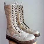 Dr. Martens RARE Boots Cottagecore Knee High Basket Weave Eyelet Mala Shoes 8 Photo 0