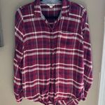 Lucky Brand  Burgundy Plaid Shirt Photo 0