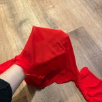 Red mesh long sleeve shirt Photo 5