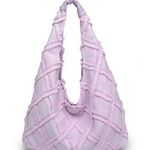 Urban Expression Urban Expressions Lavender Barbuda Cotton Fringe Hobo Bag NWOT Photo 0