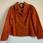 Chico's Chico’s Women’s Jacket Collared Orange Leather Suede Button Pockets Lined Size L Photo 4