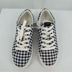 J Crew Factory Gingham Printed Road Trip Canvas Sneakers size 7.5 NWT Navy White Photo 2