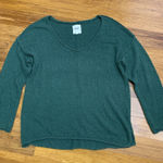 Aerie  Green Textured V Neck‎ Long Sleeve Sweater Womens Size Medium Comfy Casual Photo 0