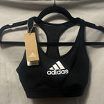 Adidas NWT  Black White Logo Don't Rest Padded Mesh Racerback Sports Bra Size XS Photo 0