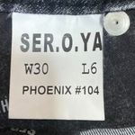 Ser.O.Ya Sammy Black Distressed Mid Rise Vintage Denim Jeans Bermuda Shorts 30 Photo 3