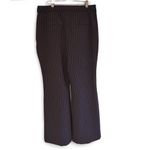 EXPRESS Pinstripe High-Waisted Wide Leg Pants Pleated Slacks Navy Blue White 12 Photo 1