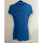 With Jean With Jéan Alexa Ruched Mini Button Down Shirt Dress in Blue Photo 5