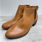 Lucky Brand Boots Size 11 Leather Block Heel Western Style Side Zip Photo 1