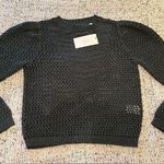 Joie  Lala Puff Sleeve Crochet Open Knit Sweater in Jungle Green, Size S, NWOT Photo 1