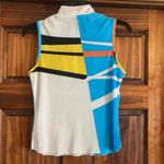 Jamie Sadock 1/2 zip sleeveless Blue and White Textured golf top XS Photo 4