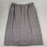 Evan Picone Vintage Wool Blend Plaid Midi Skirt Size 12 Brown USA Made Lined 28” Photo 0