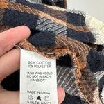 Hayden  Brown Plaid Flannel Long Sleeve Lace Trim Button-Up Shirt Size Small Photo 3