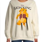Disney  The Lion King Simba Graphic Cream Crewneck Sweatshirt Size Small Photo 0